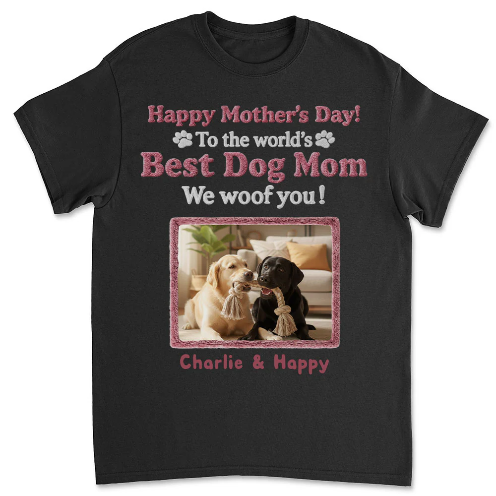 Happy To Be Dog Parents Ver Standing Ver Dark Photo - Personalized Custom Shirt