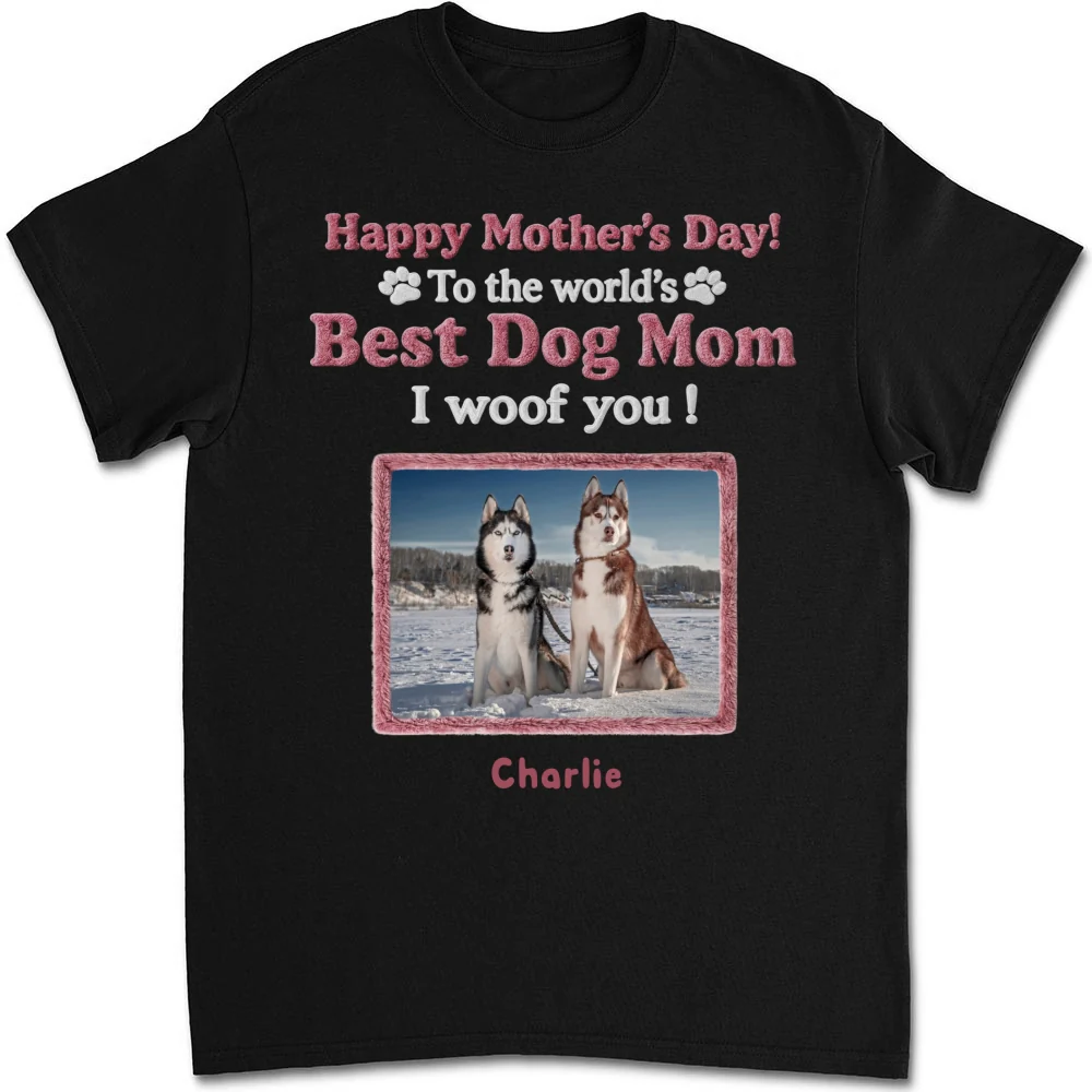 Happy To Be Dog Parents Ver Standing Ver Dark Photo - Personalized Custom Shirt - Image 3