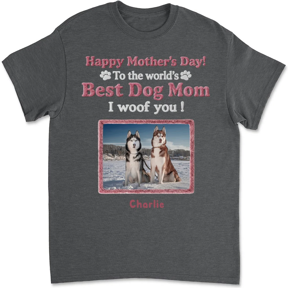 Happy To Be Dog Parents Ver Standing Ver Dark Photo - Personalized Custom Shirt - Image 4
