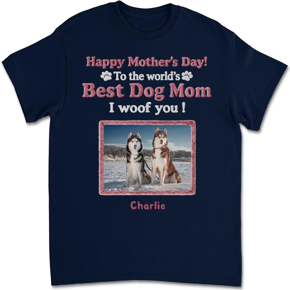 Happy To Be Dog Parents Ver Standing Ver Dark Photo - Personalized Custom Shirt - Image 6