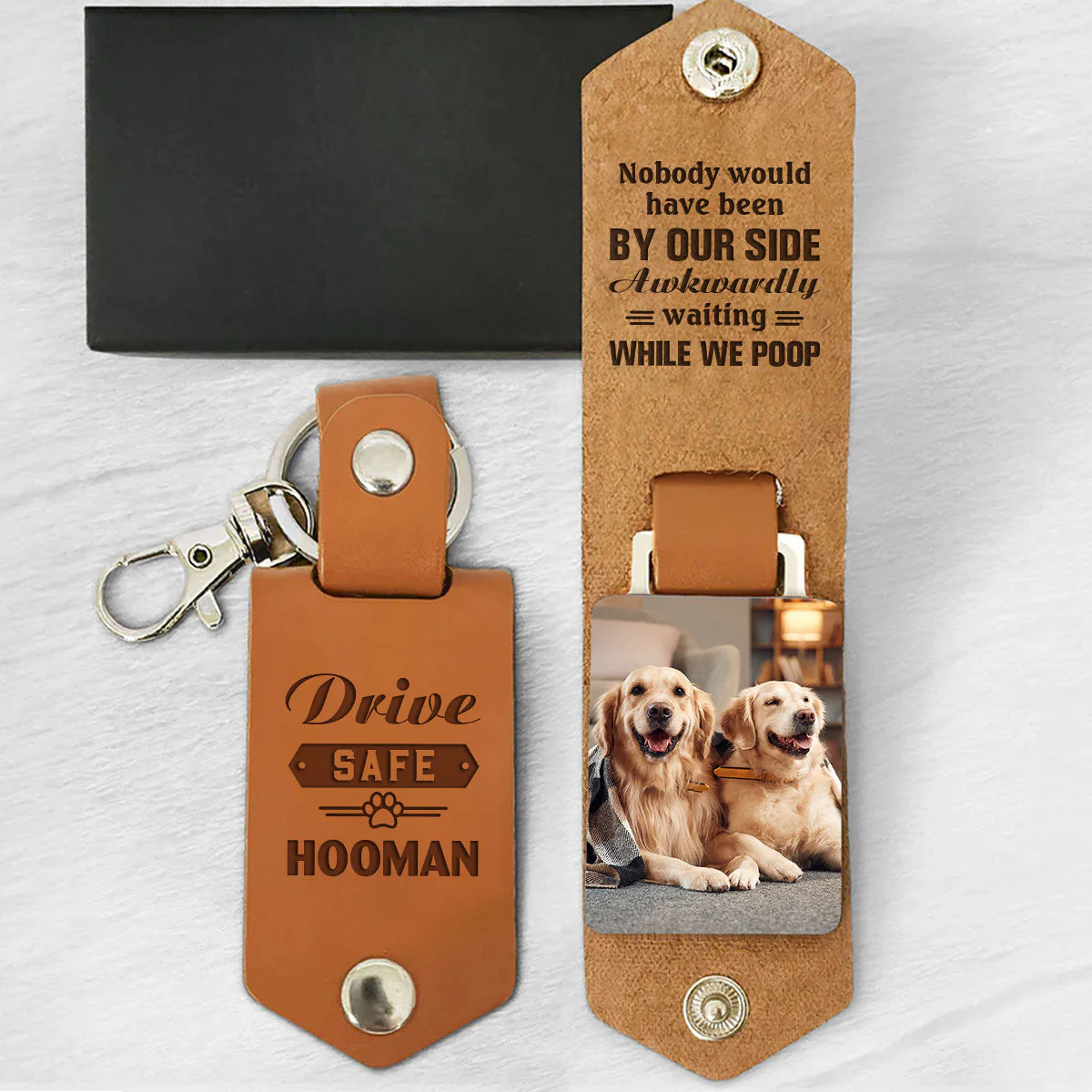Have Been By My Side - Personalized Leather Photo Keychain - Image 5