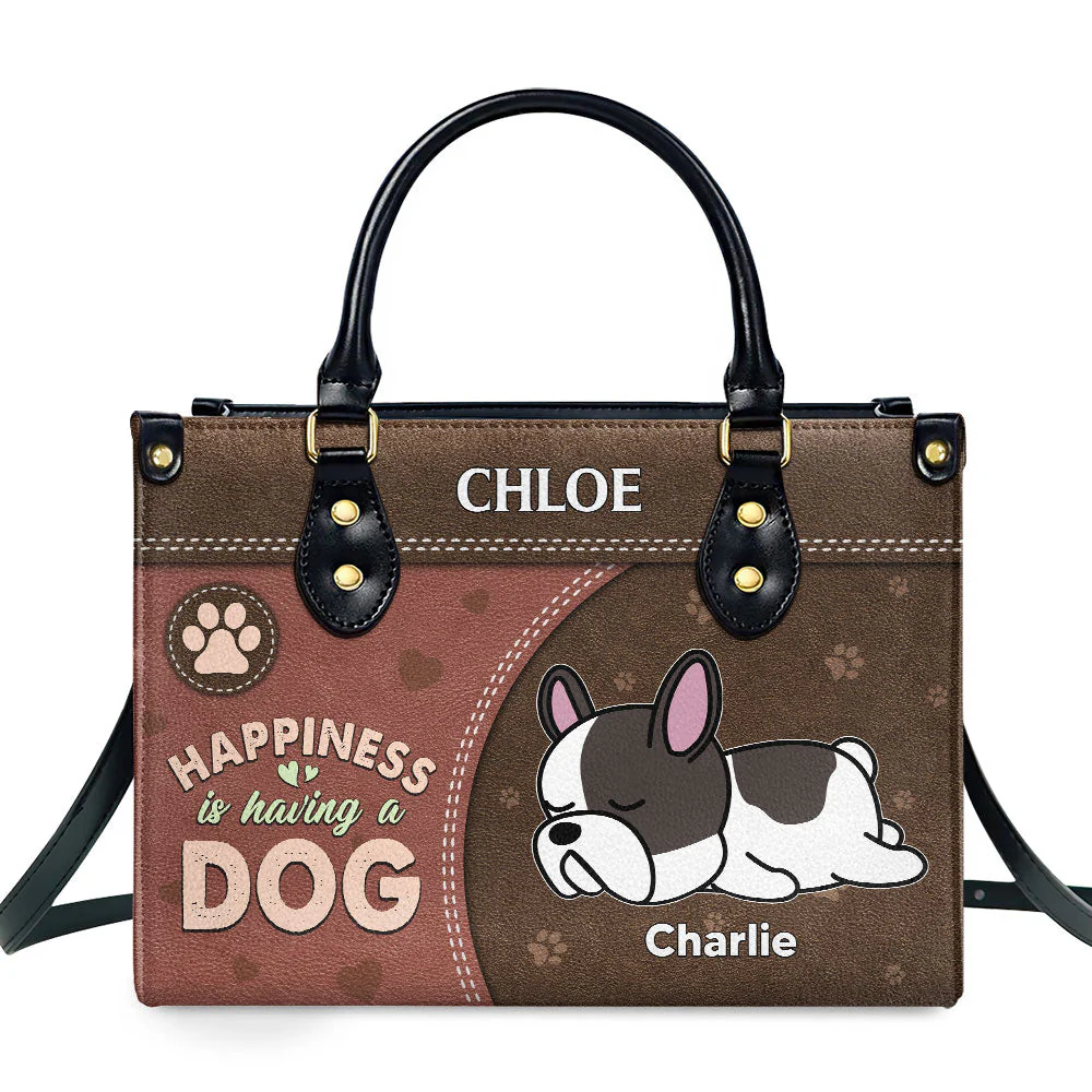 Having A Dog - Personalized Custom Leather Bag