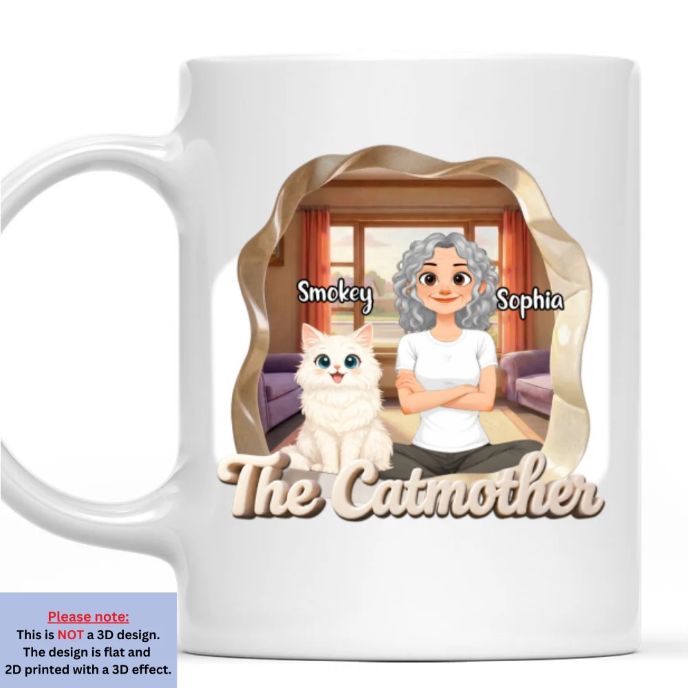 Head Cat Mom - Personalized Custom 3D Inflated Effect Mug - Image 7