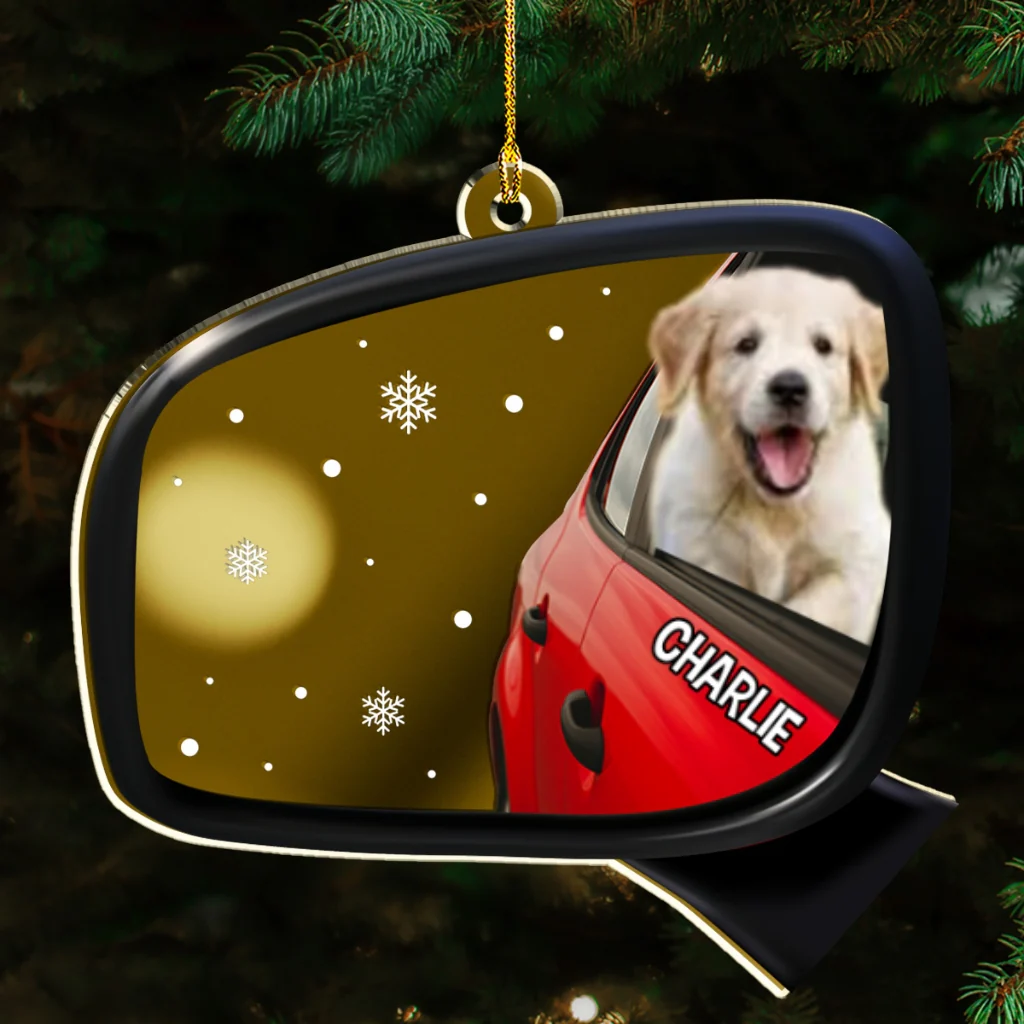 Head Out Window Photo - Personalized Custom Mirrored Acrylic Ornament - Image 3