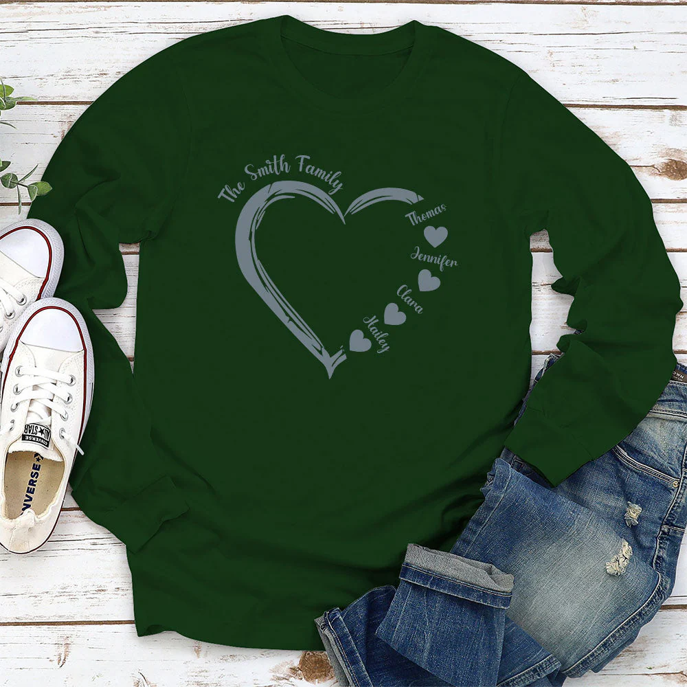 Heart Around You - Personalized Custom Long Sleeve T-shirt - Image 3