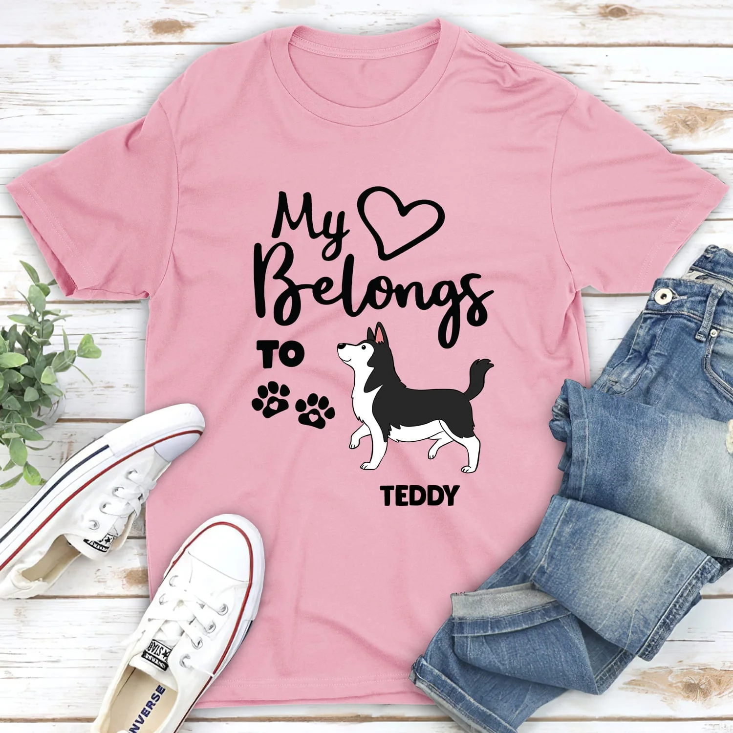 Heart Belongs To Dog - Personalized Custom Unisex T-shirt - Image 3
