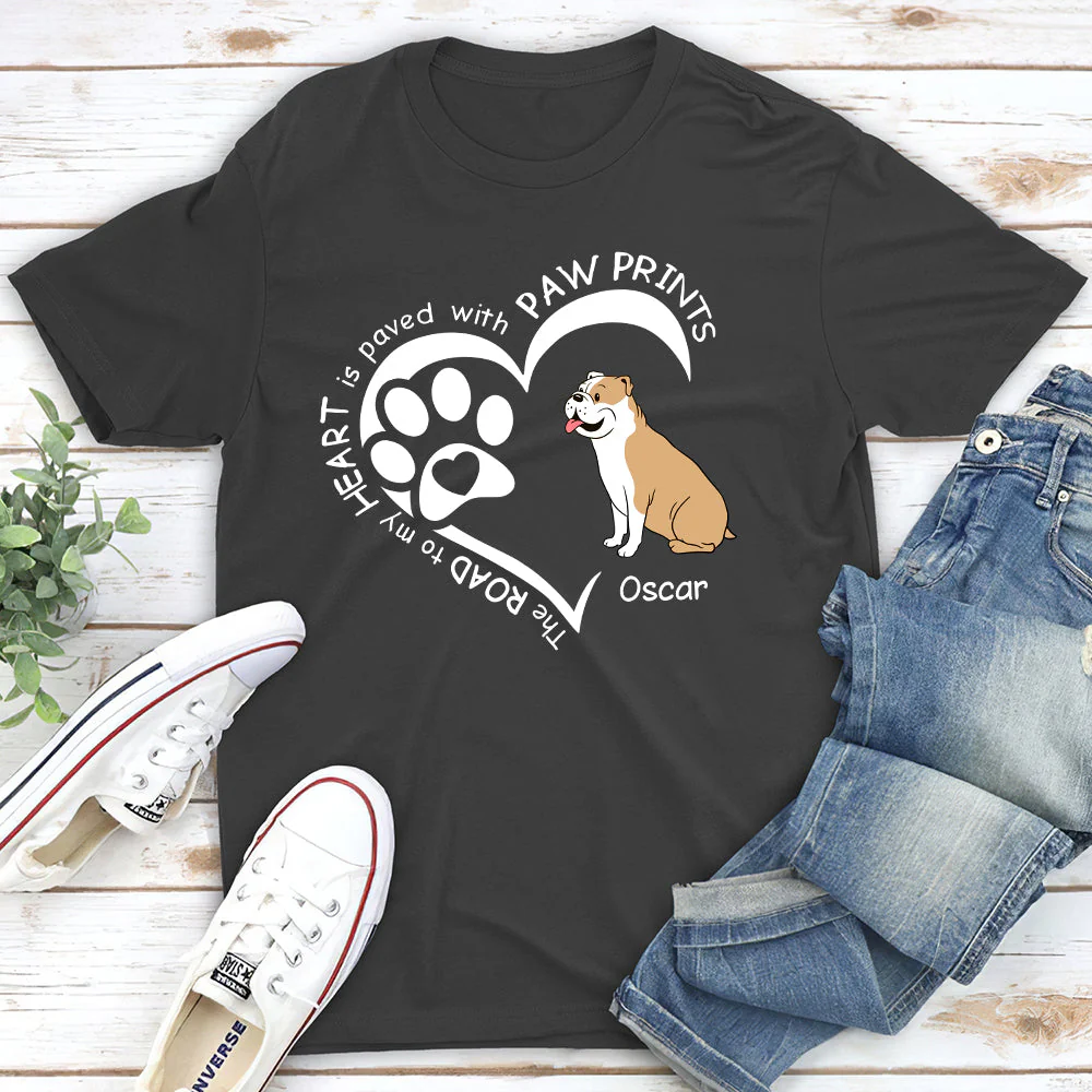 Heart With Paw Prints - Personalized Custom Unisex T-shirt - Image 5