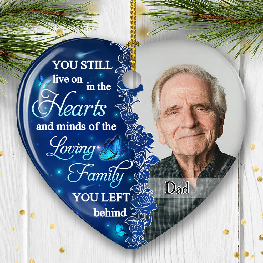 Hearts And Minds 1 - Personalized Custom Heart Ceramic Christmas Ornament - Image 5