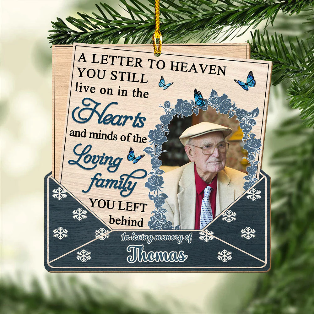 Hearts And Minds Letter - Personalized Custom 1-layered Wood Ornament - Image 3