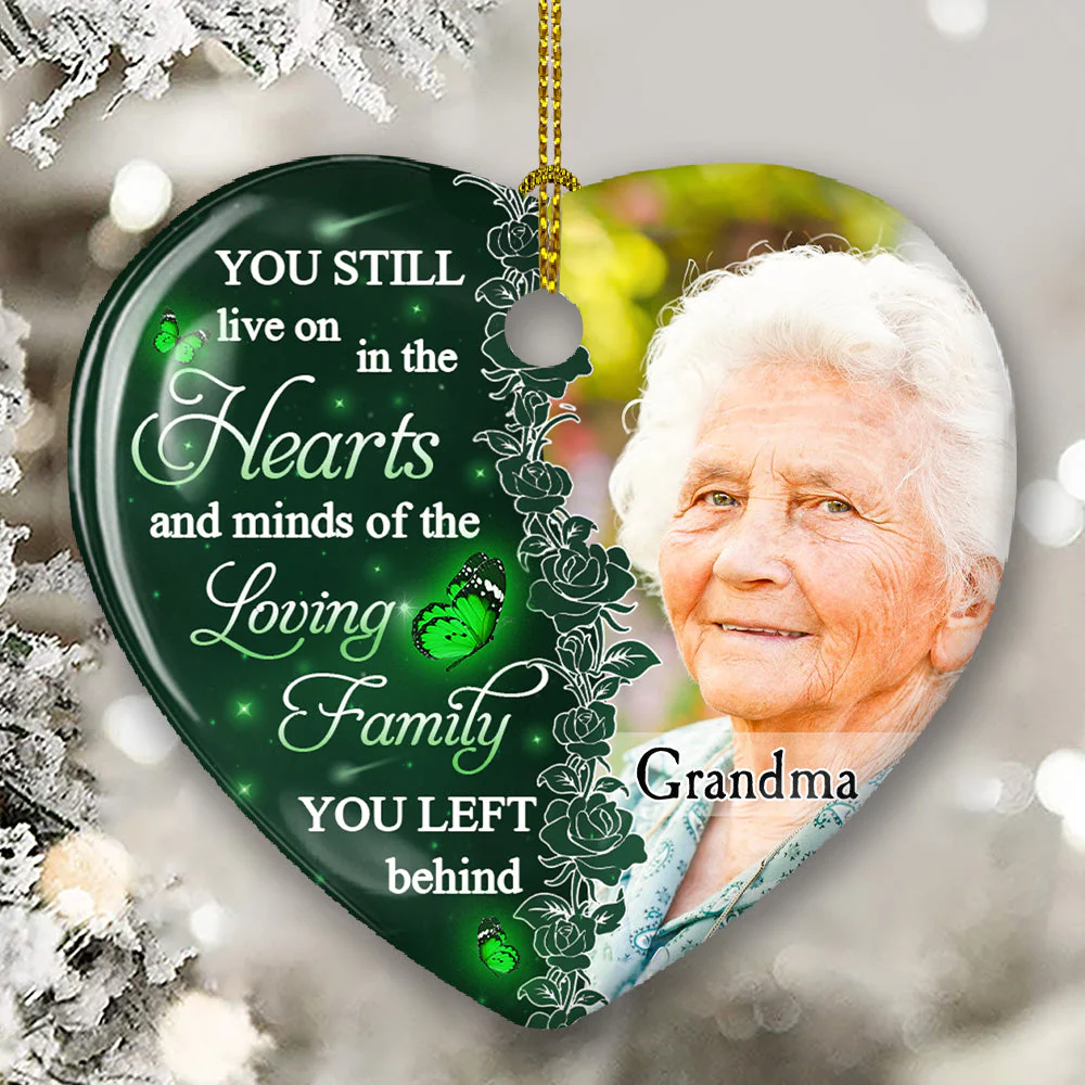 Hearts and Minds Red - Personalized Custom Heart Ceramic Christmas Ornament - Image 4
