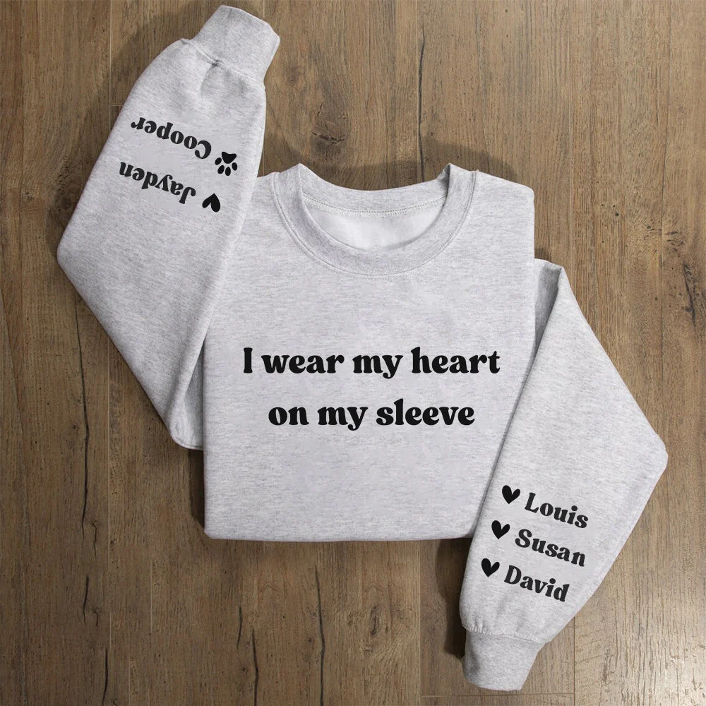 Hearts On Sleeve - Personalized Custom Sweatshirt - Image 5
