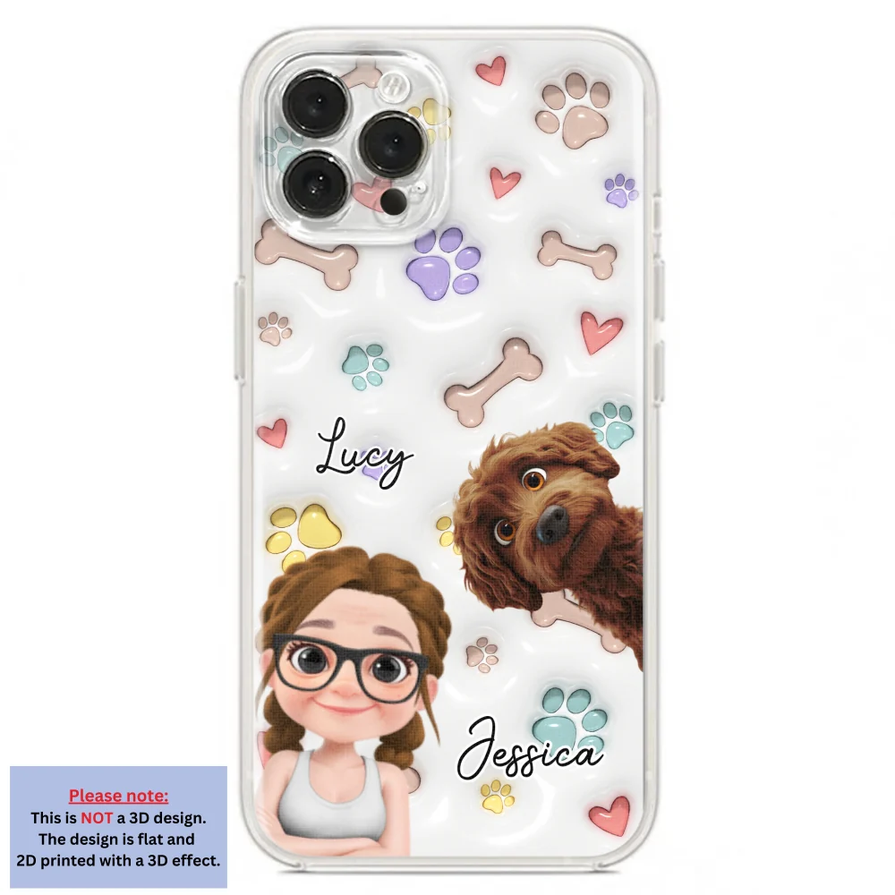 Her Baby Lovely Dogs - Personalized Custom 3D Inflated Effect Phone Case - Image 17
