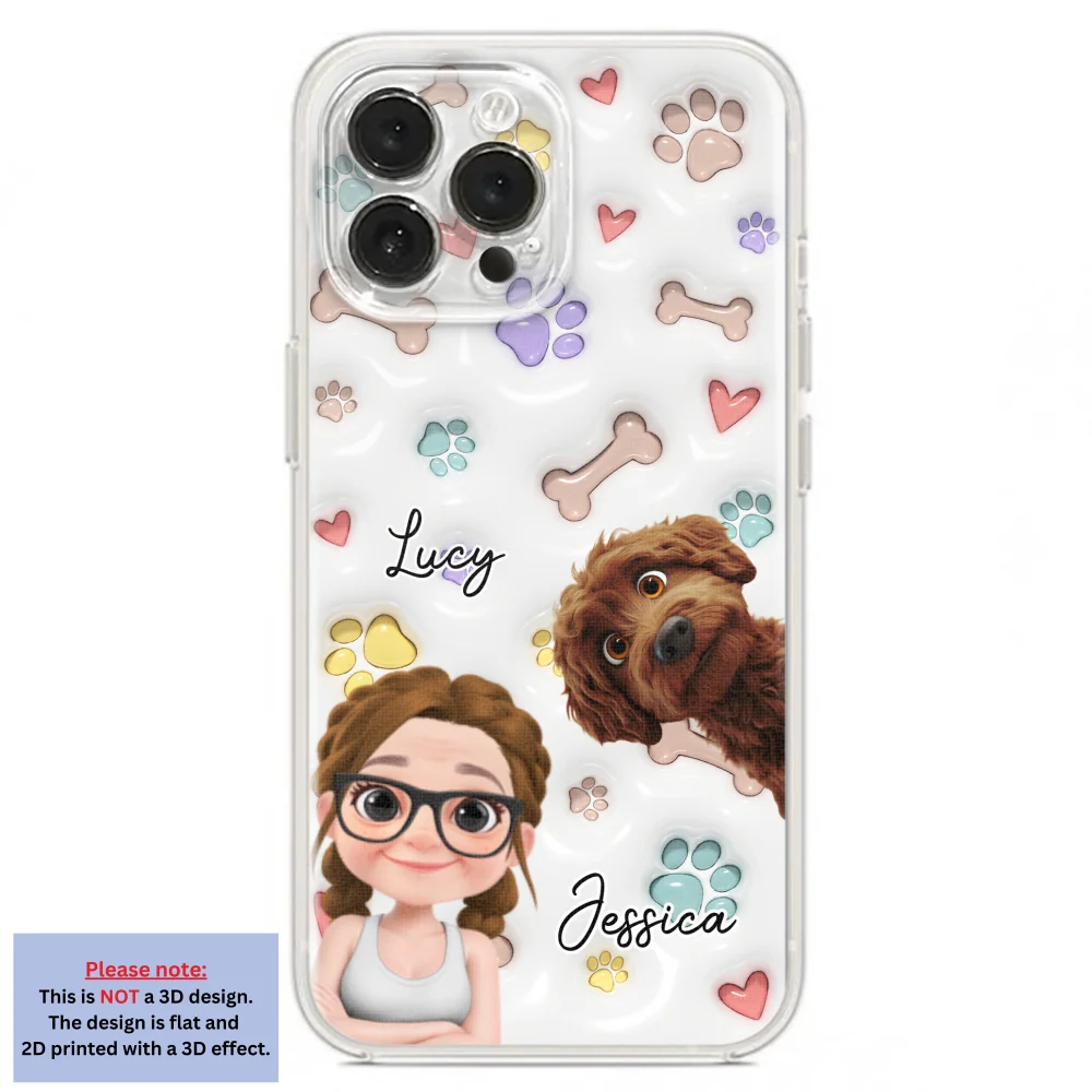 Her Baby Lovely Dogs - Personalized Custom 3D Inflated Effect Phone Case - Image 18