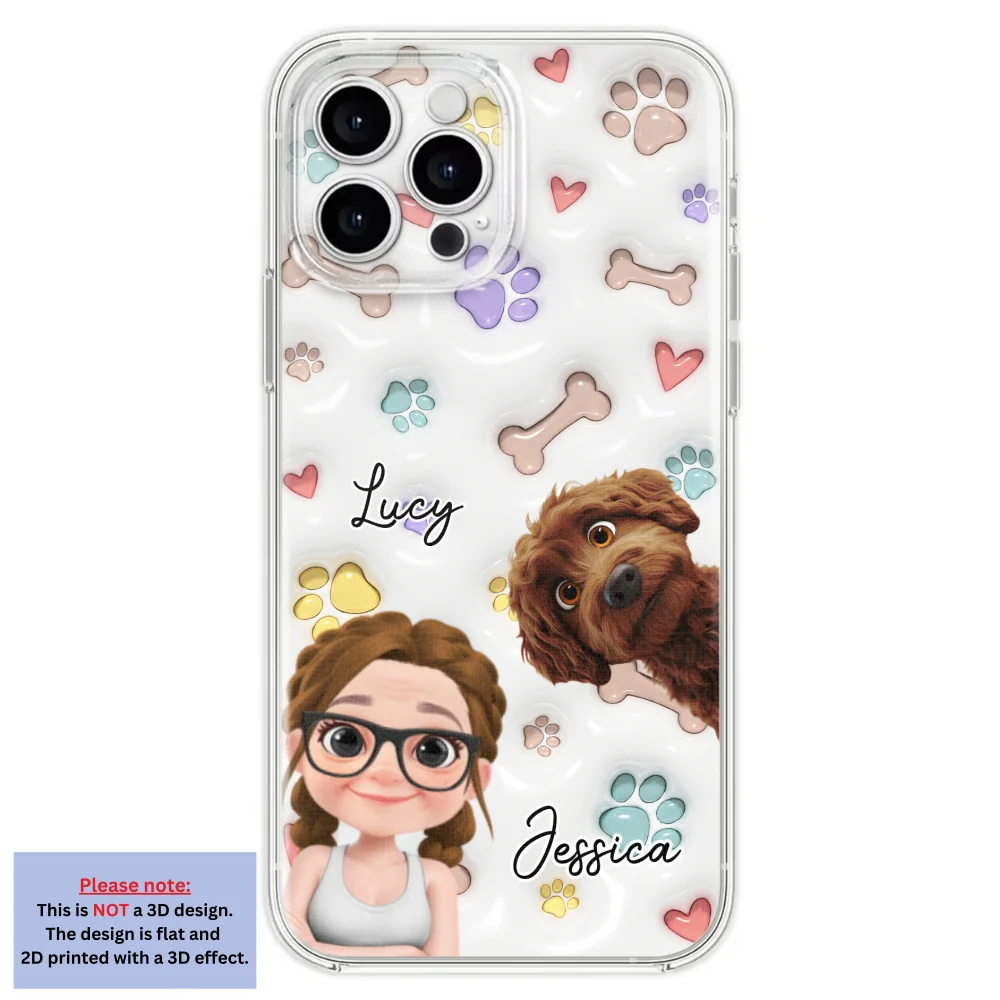 Her Baby Lovely Dogs - Personalized Custom 3D Inflated Effect Phone Case - Image 25