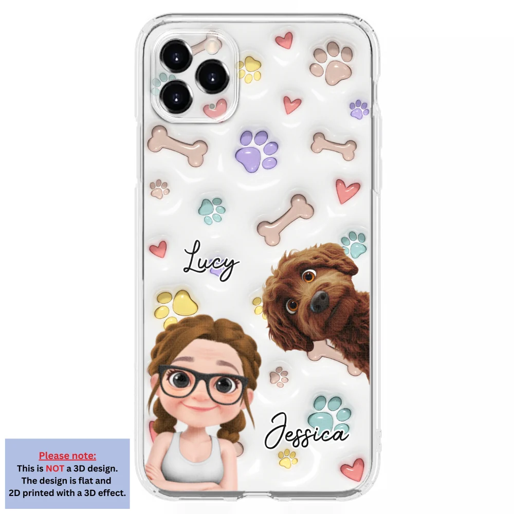 Her Baby Lovely Dogs - Personalized Custom 3D Inflated Effect Phone Case - Image 7
