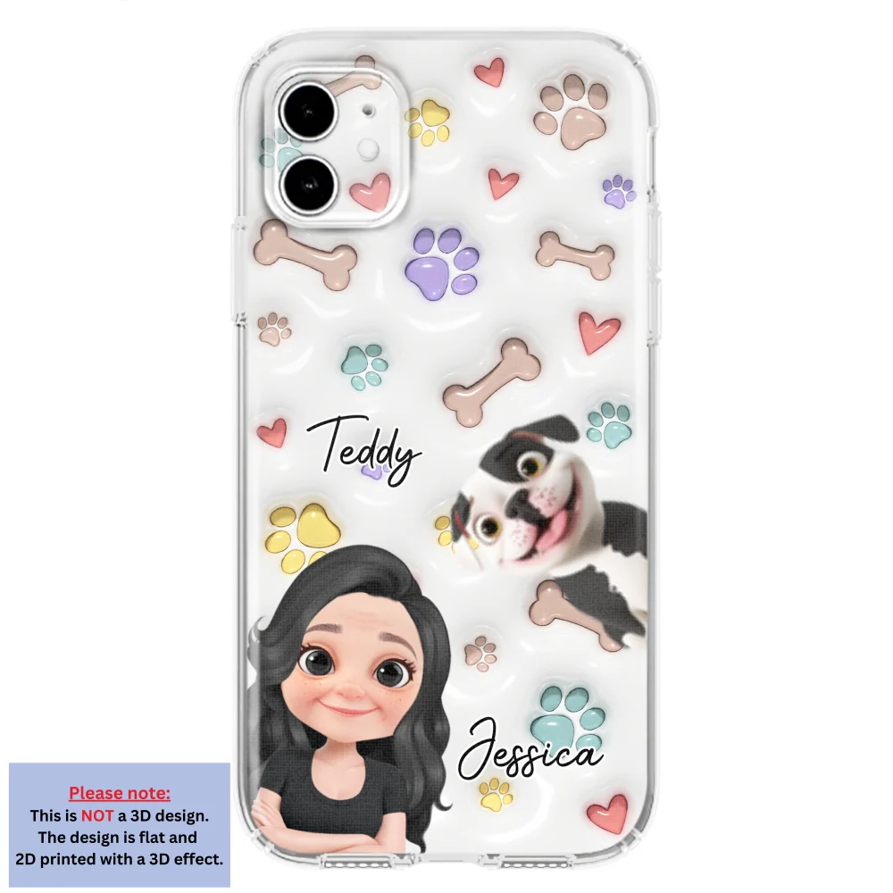 Her Baby Lovely Pets - Personalized Custom 3D Inflated Effect Phone Case - Image 6