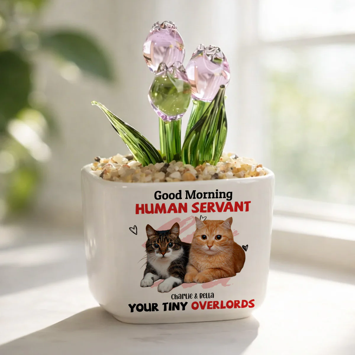 Here For You Servant Photo - Personalized Custom Glass Everlasting Tulips - Image 3