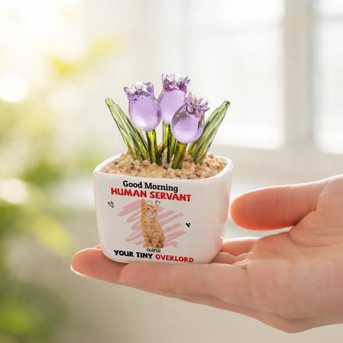 Here For You Servant Photo - Personalized Custom Glass Everlasting Tulips - Image 4