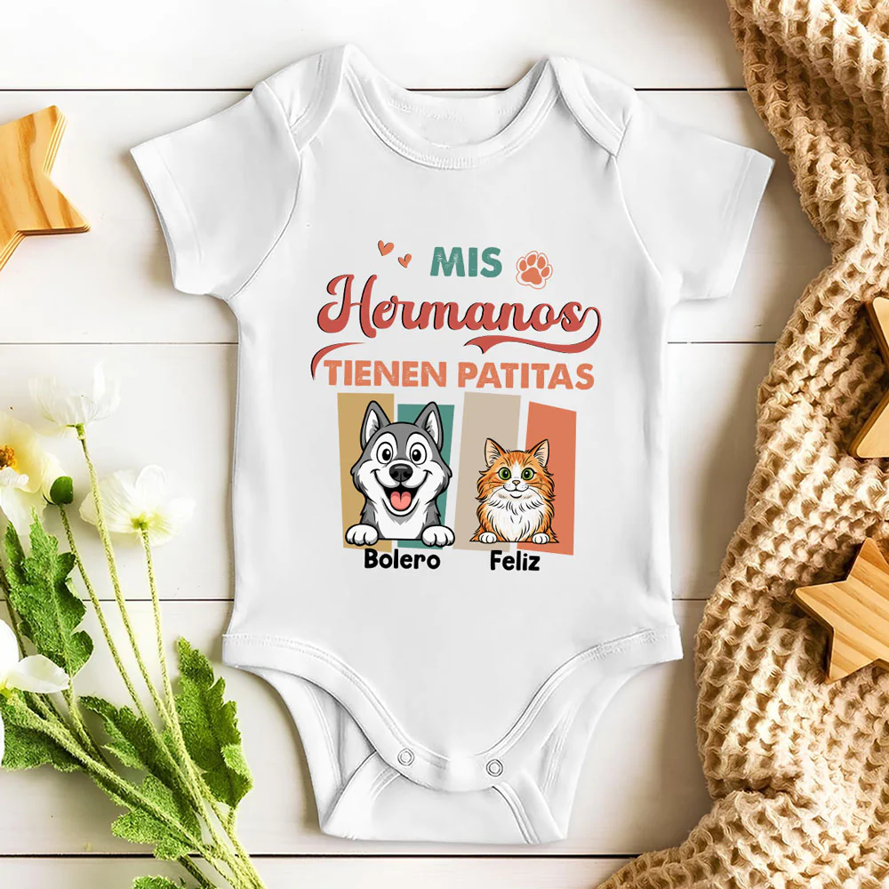Hermanos Con Patitas - Body De Bebé Personalizado - Image 2