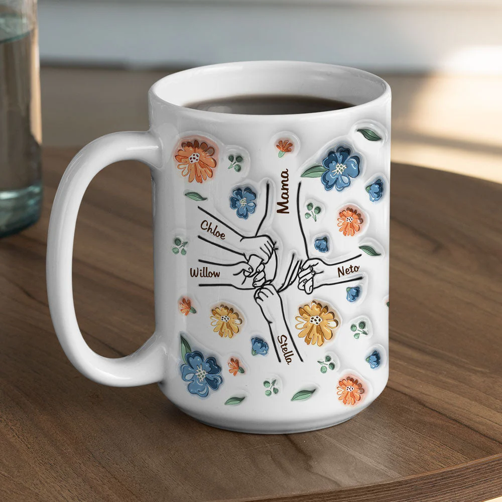 Hold My Hand, Hold My Heart - Personalized Custom 3D Inflated Effect Mug - Image 2