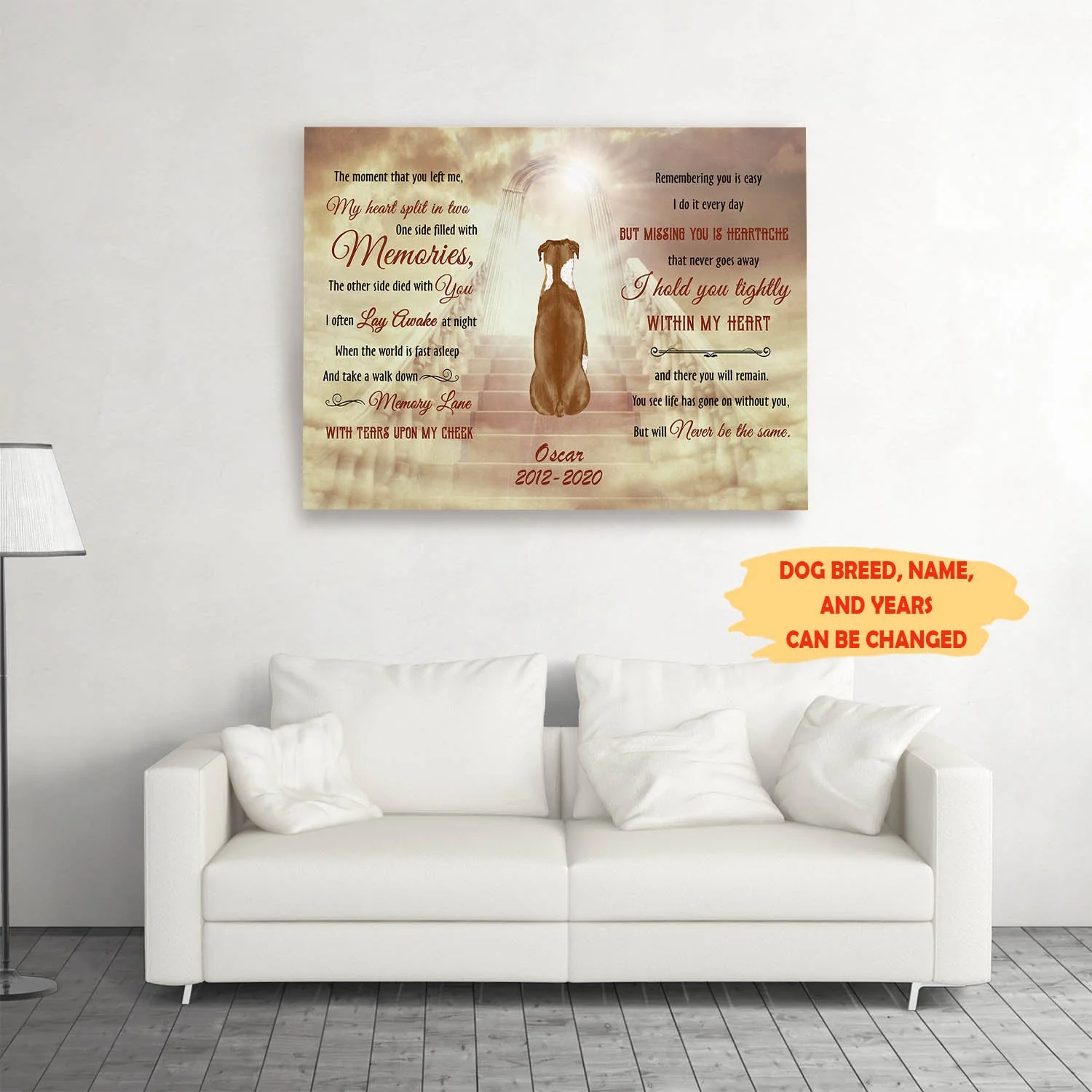 Hold You Tightly - Personalized Custom Canvas - Memorial Dog Gifts - Image 6