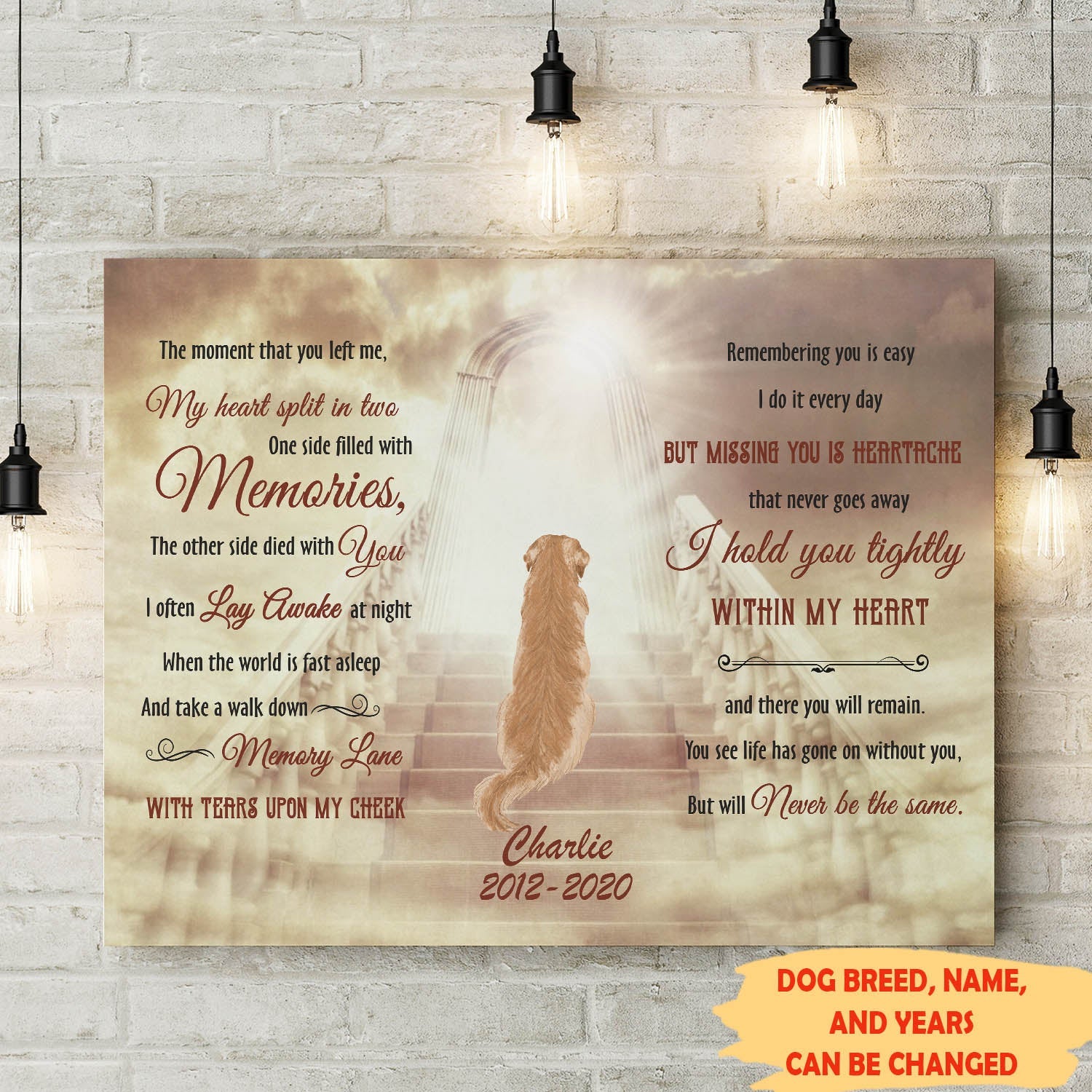 Hold You Tightly - Personalized Custom Canvas - Memorial Dog Gifts - Image 7