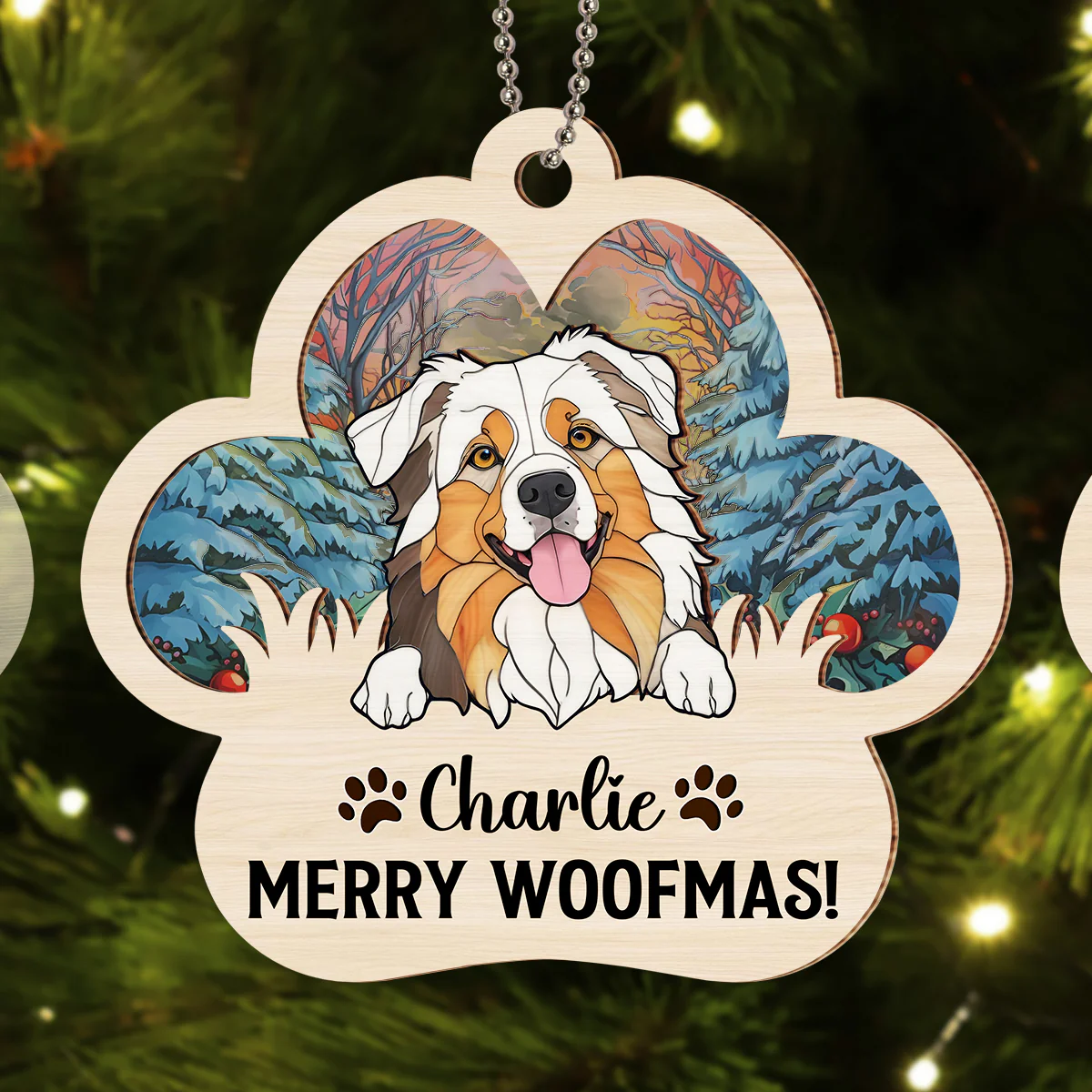 Holiday Cheer - Personalized Custom Suncatcher Ornament - Image 3