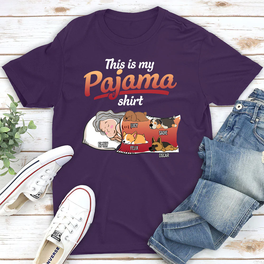 Holiday Pawjama With Dog - Personalized Custom Unisex T-shirt - Image 4