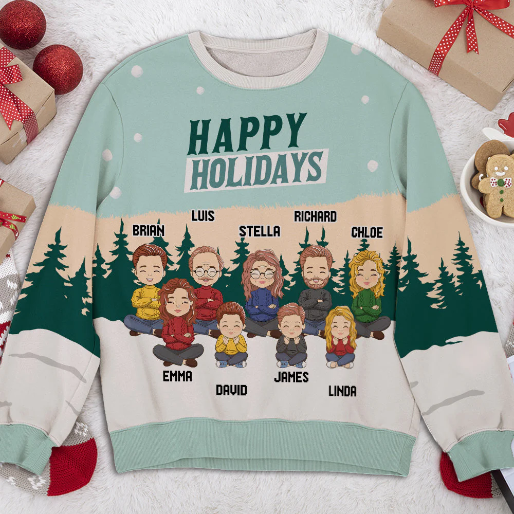 Holiday Sweatshirt - Personalized Custom All-Over-Print Sweatshirt - Image 2