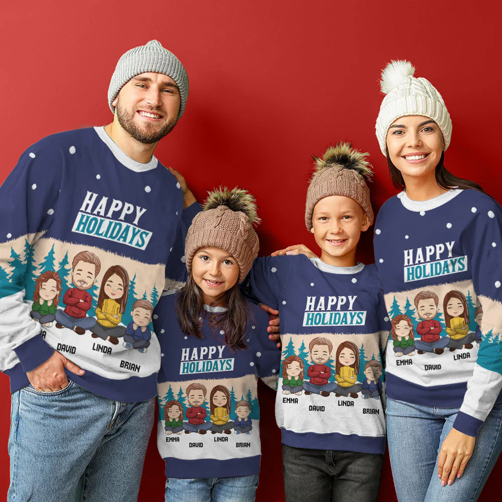 Holiday Sweatshirt - Personalized Custom All-Over-Print Sweatshirt - Image 6