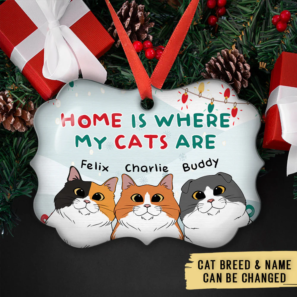 Home Is Where My Cat Is - Personalized Custom Aluminum Ornament - Image 5