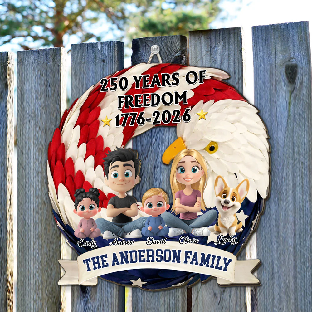 Home Of The Free - Personalized Custom Wood Sign - Image 5