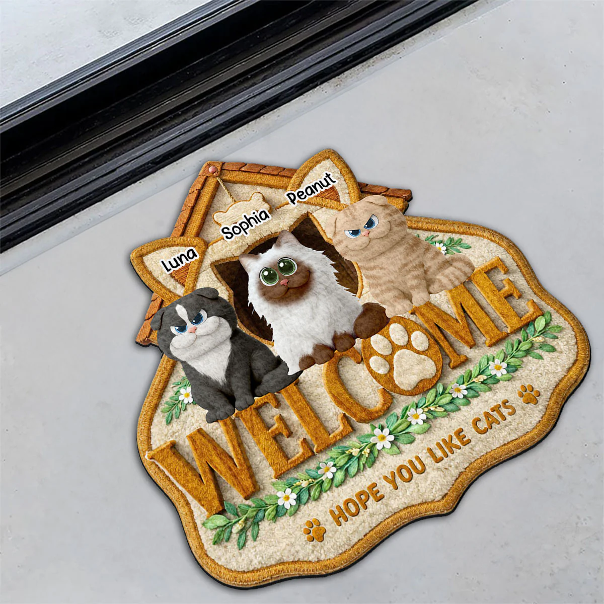 Home Right Here - Personalized Custom 3D Effect Doormat - Image 4