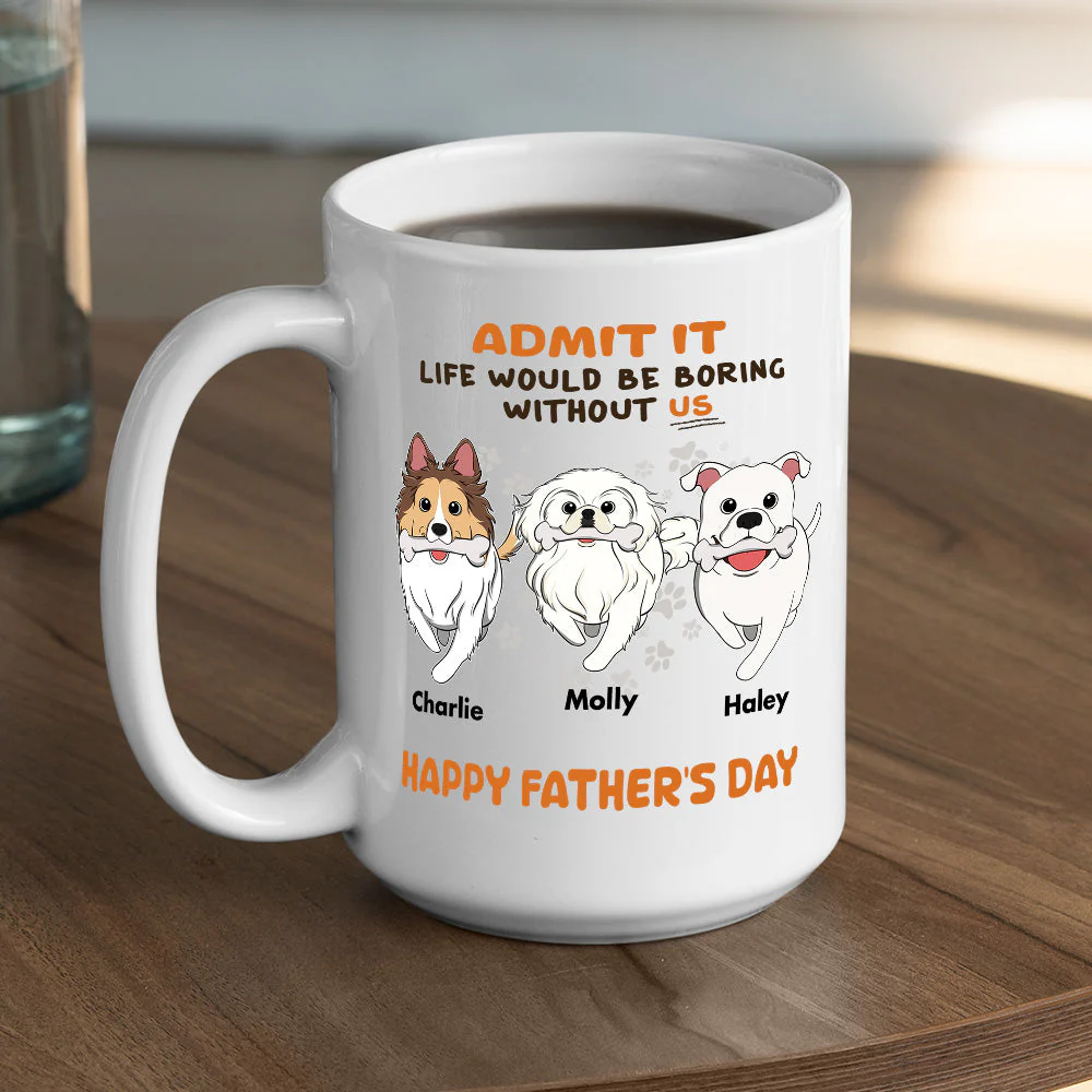 Hooman Boring Without Dog - Personalized Custom Coffee Mug - Image 3