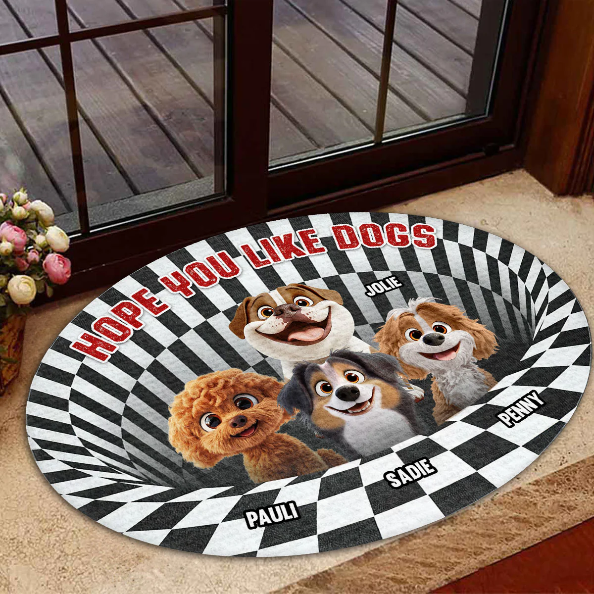 Hope You Like Dogs Cartoon - Personalized Custom Doormat - Image 4