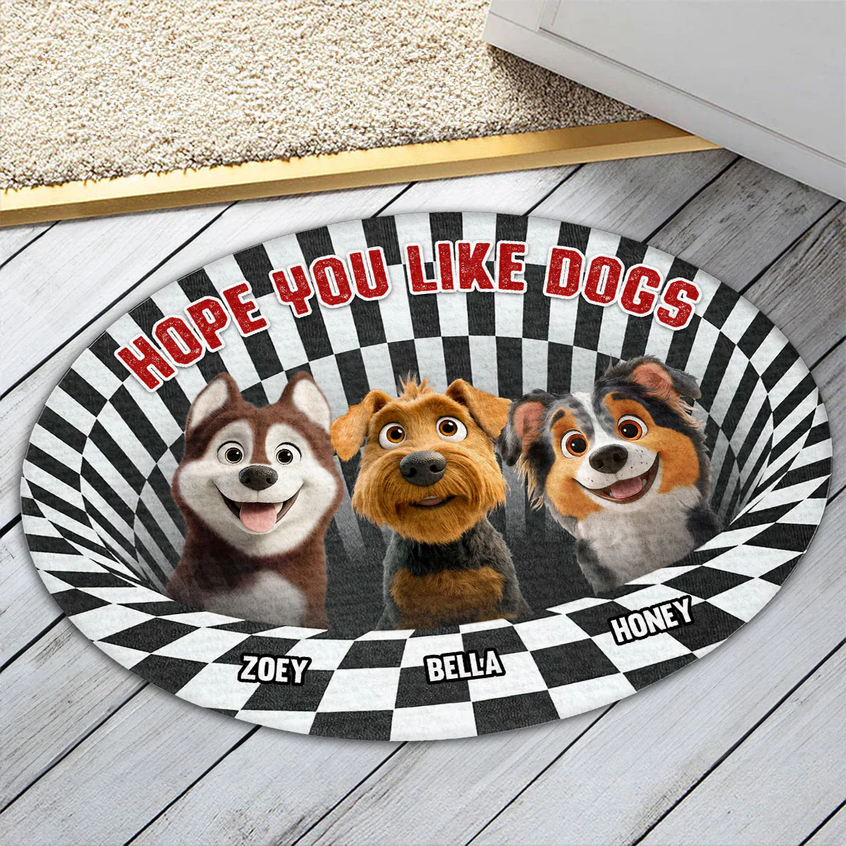 Hope You Like Dogs Cartoon - Personalized Custom Doormat - Image 5