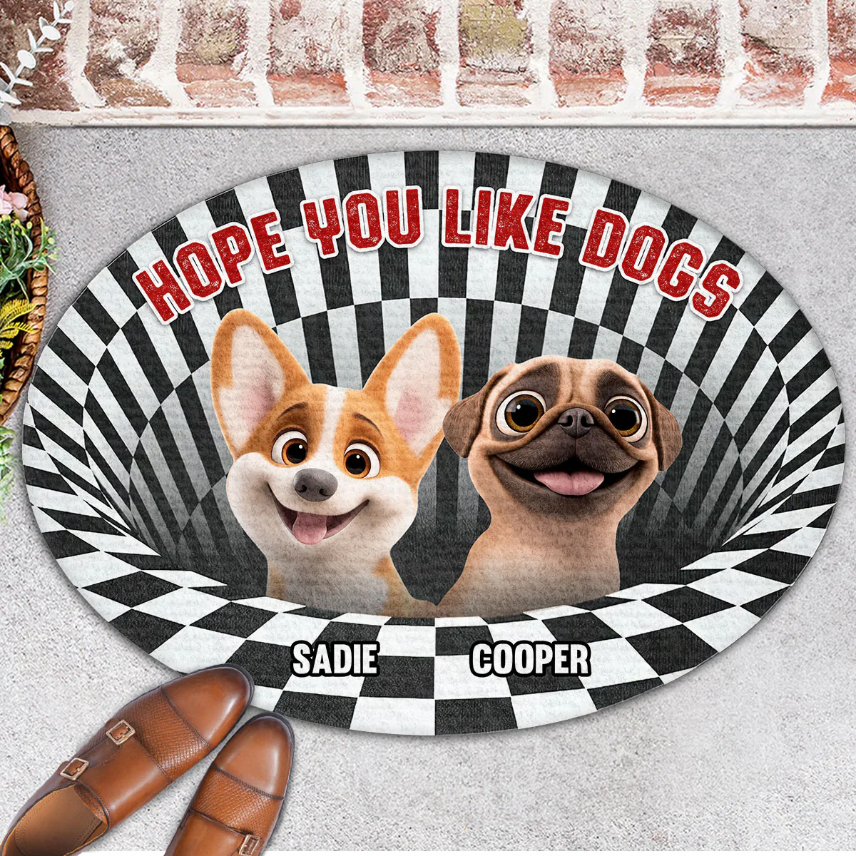 Hope You Like Dogs Cartoon - Personalized Custom Doormat - Image 6