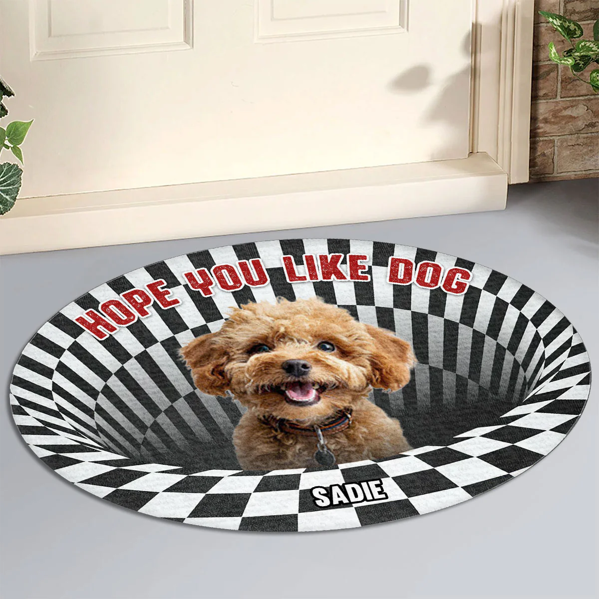 Hope You Like Dogs Cartoon Photo - Personalized Custom Doormat - Image 2