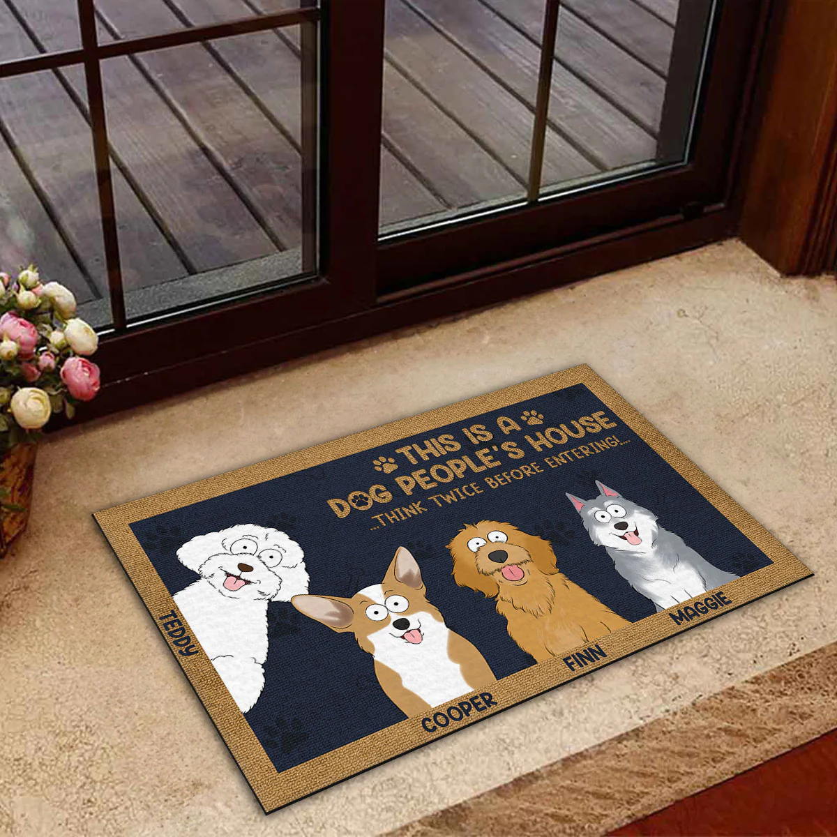 House Of Dog People - Personalized Custom Doormat - Image 3