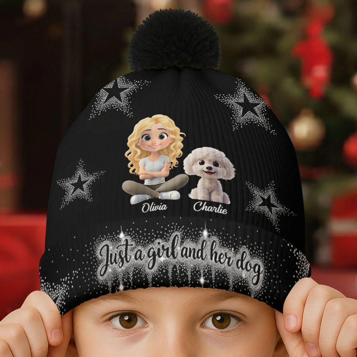 How Blessed I Am - Personalized Custom 3D Effect Bobble Beanie Hat - Image 2