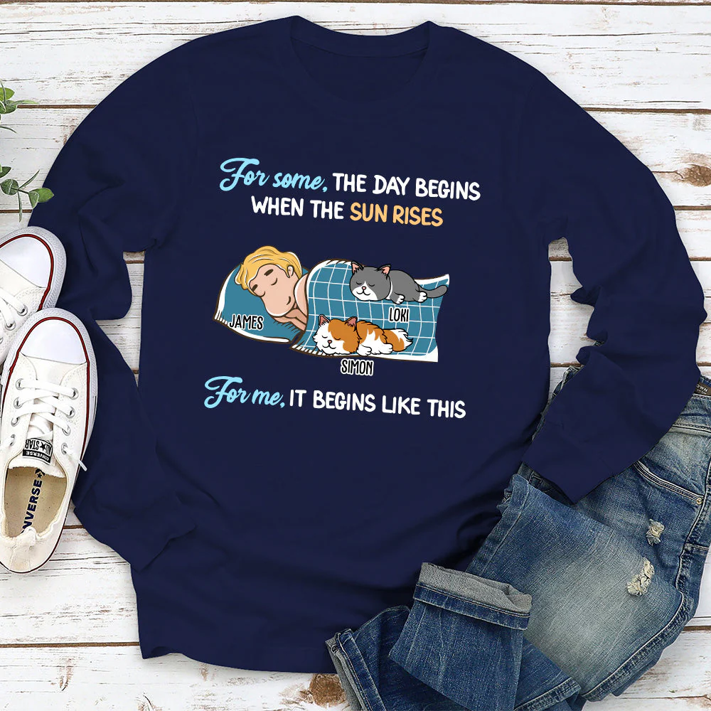 How My Day Begins - Personalized Custom Long Sleeve - Image 2