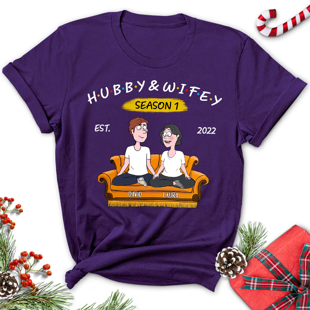 Hubby & Wifey Season - Personalized Custom Women's T-shirt - Image 5