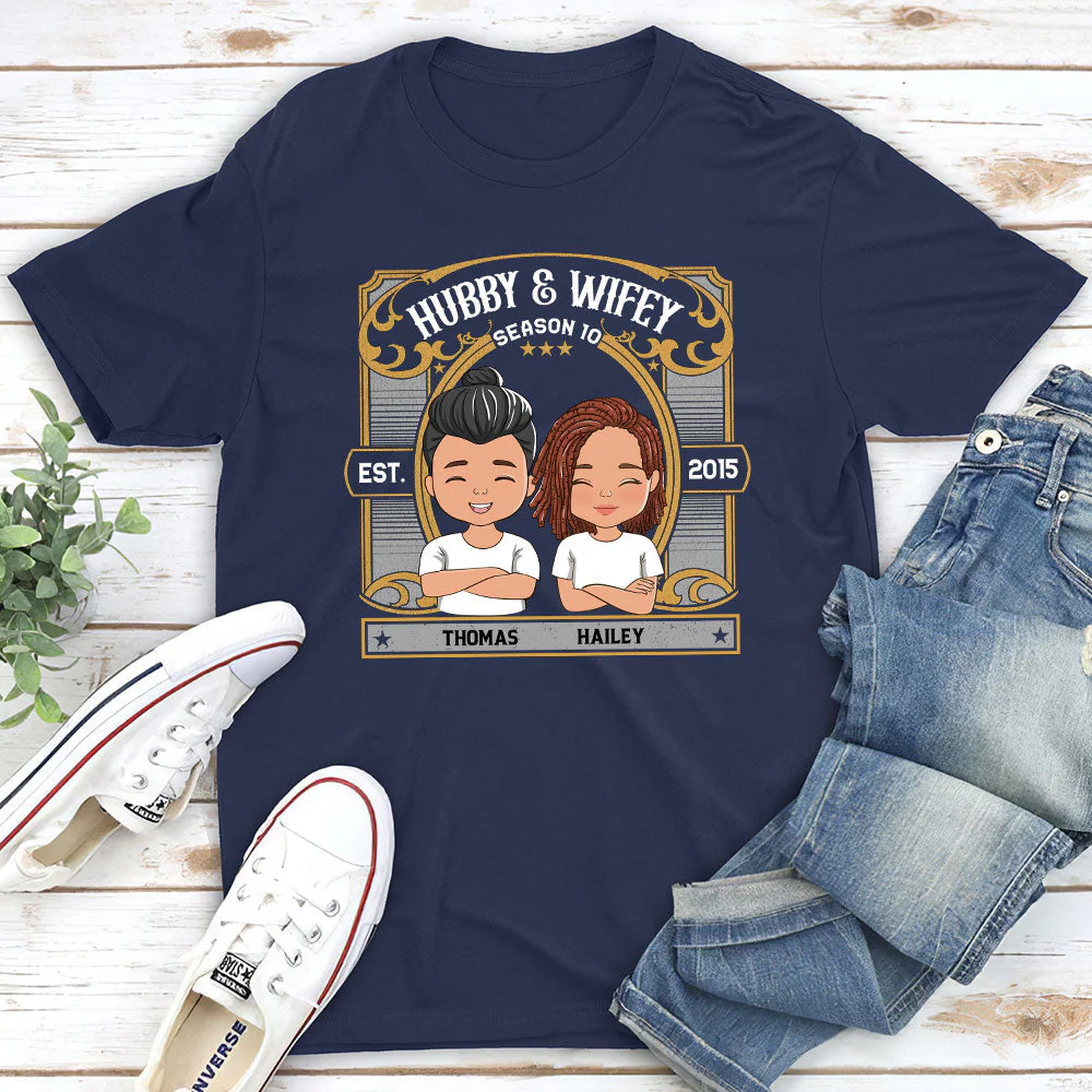 Hubby Wifey Season - Personalized Custom Premium T-shirt - Image 2