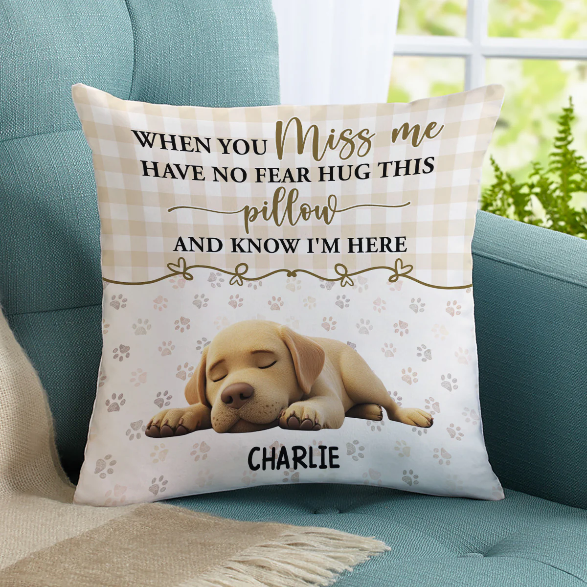 Hug Me Tight - Personalized Custom Throw Pillow - Image 5