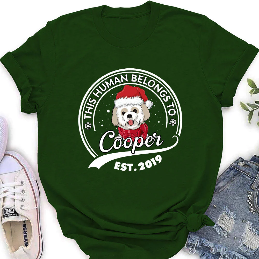 Human Belongs Christmas - Personalized Custom Women's T-shirt - Image 2