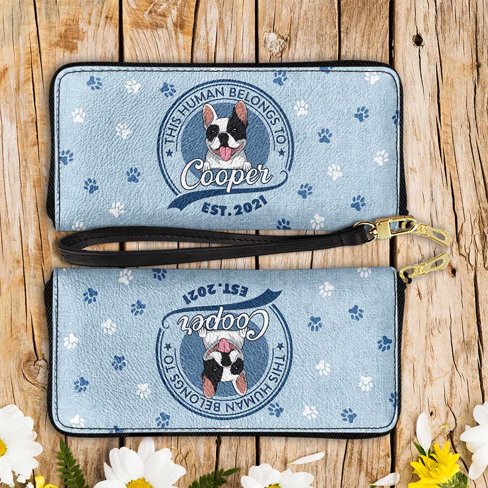 Human Belongs To Dog 2 - Personalized Custom Leather Wallet - Image 4