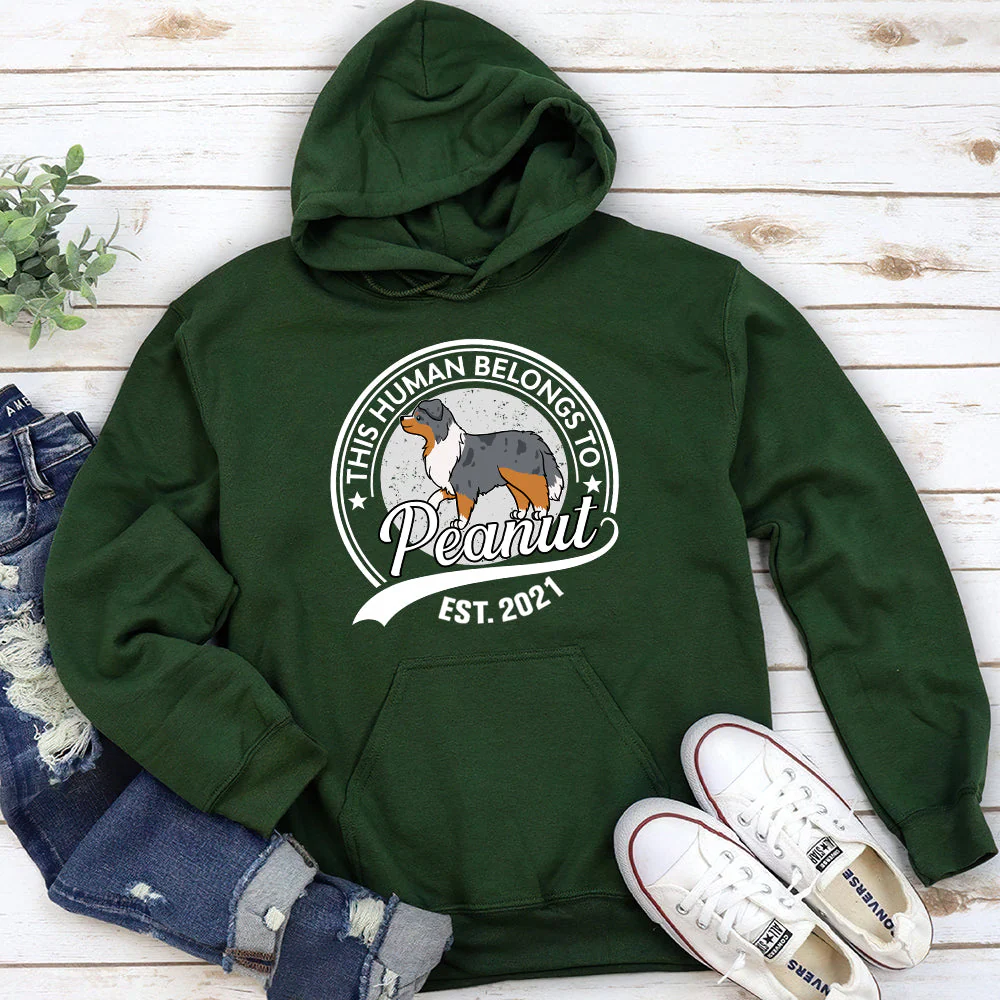 Human Belongs To Dog - Personalized Custom Hoodie - Image 4