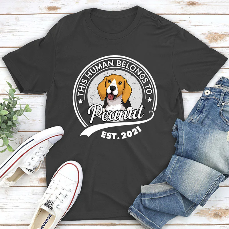 Human Belongs To Dog Version 2 - Personalized Custom Fluorescent T-shirt - Image 5