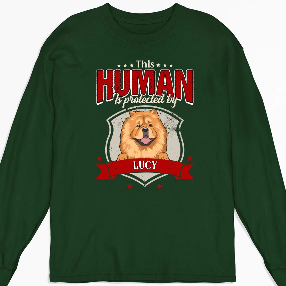 Human Is Protected - Personalized Custom Long Sleeve T-Shirt - Image 6