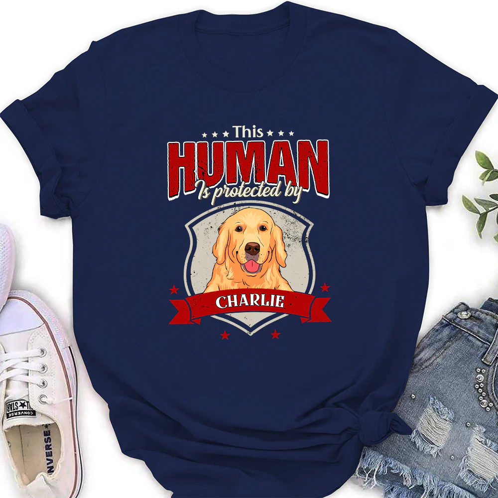 Human Is Protected - Personalized Custom Women's T-Shirt - Image 2